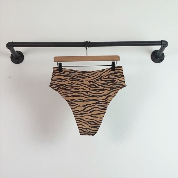 NEW Aerie Tiger Pique High Rise High Cut Swimsuit Bikini Bottoms - Picture 6 of 7